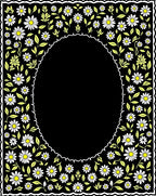 Floral Daisy Pattern Dark Rug