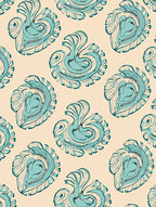 Abstract Swirl Crane Pattern Rug
