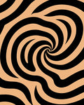 Black Swirl Patterned Graphic Rug
