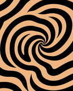 Black Swirl Patterned Graphic Rug