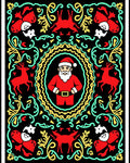 Festive Red Santa Deer Garland Rug