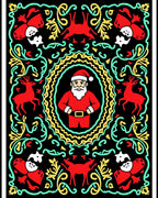 Festive Red Santa Deer Garland Rug
