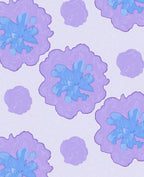 Abstract Purple Blue Floral Pattern Rug