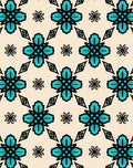 Teal Floral Diamond Pattern Rug