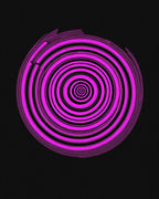 Vibrant Pink Concentric Circles Design Rug