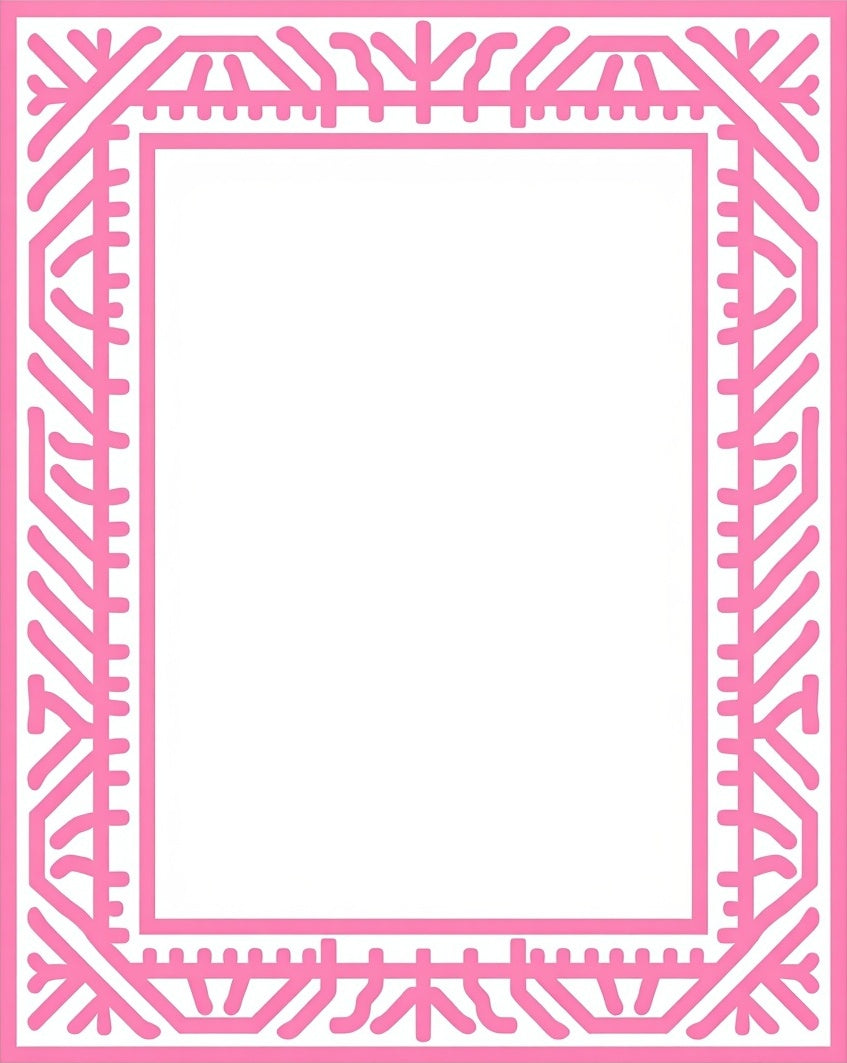 Pink Geometric Lines Pattern Rug