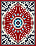 Radiant Starburst Geometric Medallion Design Rug