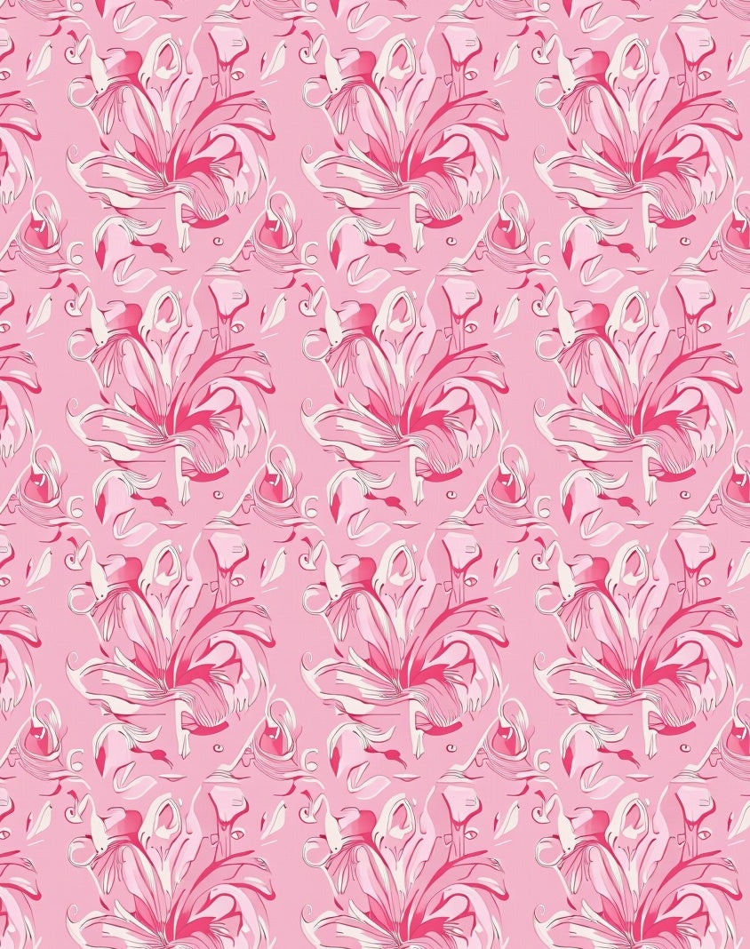 Ornate Floral Pink Pattern Design Rug