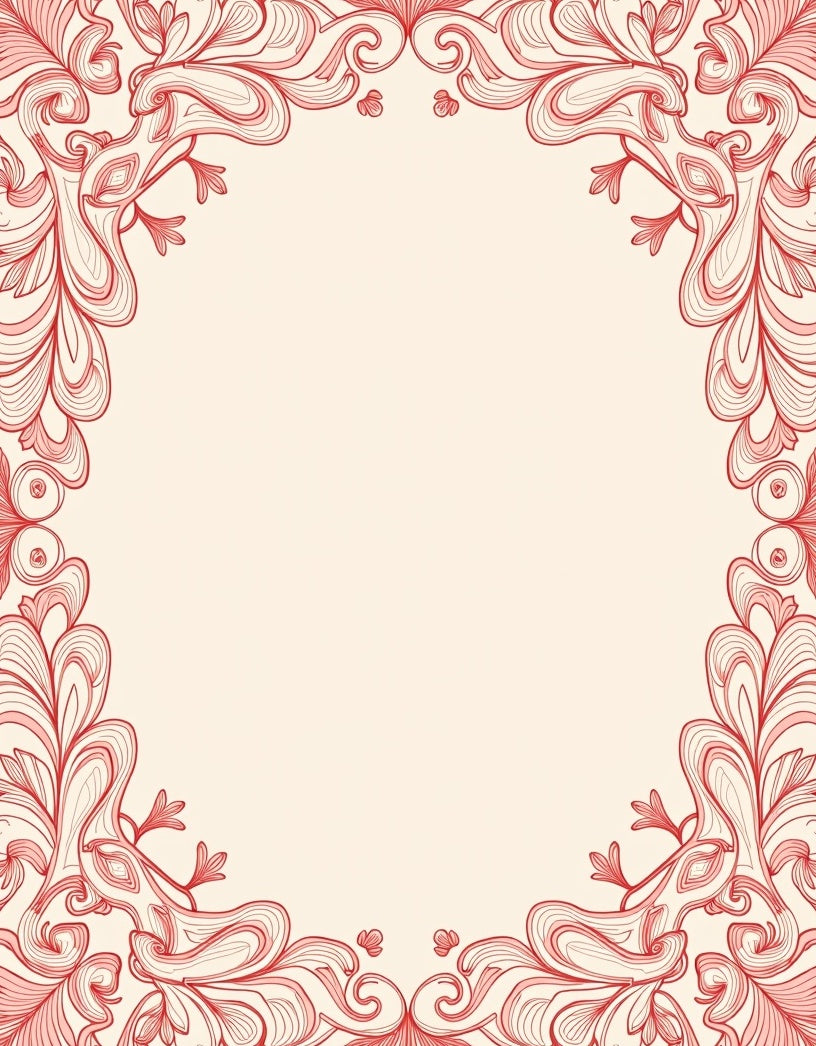Ornate Crimson Floral Swirl Rug