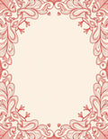 Ornate Crimson Floral Swirl Rug