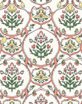 Floral Medallion Coral Yellow Pattern Rug