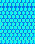 Blue Honeycomb Pattern Rug