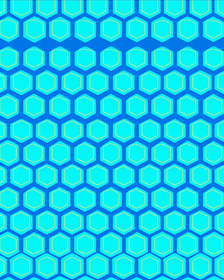 Blue Honeycomb Pattern Rug