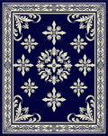 Ornate Floral Damask Pattern Rug