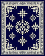 Ornate Floral Damask Pattern Rug