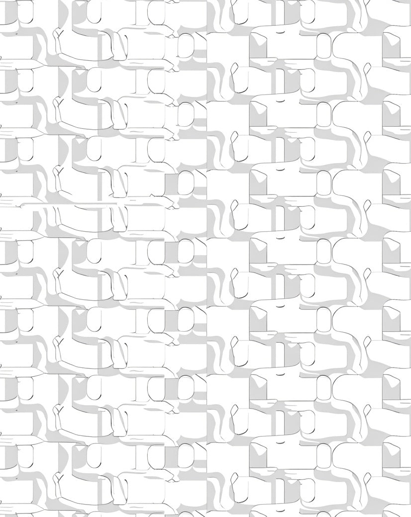 Abstract 3D Block Line Art Rug