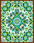 Symmetrical Emerald Green Mandala Rug