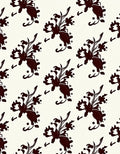 Dark Floral Scroll Pattern Rug