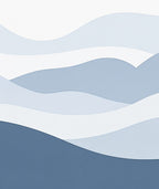 Layered Wavy Blue White Design Rug