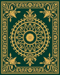 Elegant Gold Floral Mandala Design Rug