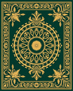 Elegant Gold Floral Mandala Design Rug
