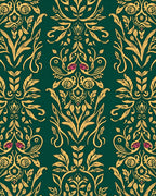 Ornate Floral Scrollwork With Pink Accents Rug