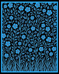 Bold Blue Floral Botanical Statement Rug