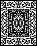Intricate Floral Mandala Black White Rug