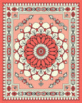 Coral Mandala Floral Pattern Rug