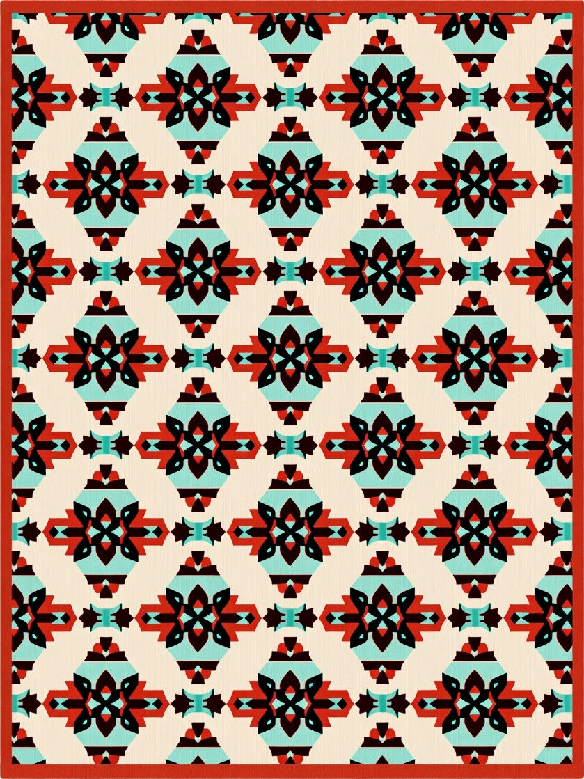 Vibrant Geometric Patterned Area Rug