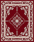 Elegant Floral Scrollwork Medallion Rug