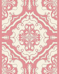 Classic Pink Cream Damask Design Rug