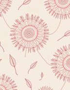Red Floral Petal Swirl Pattern Rug