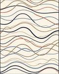 Abstract Wavy Line Pattern Rug