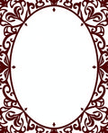 Intricate Maroon Swirl Border Design Rug