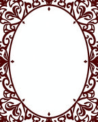 Intricate Maroon Swirl Border Design Rug