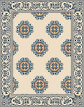 Classic Floral Medallion Border Design Rug