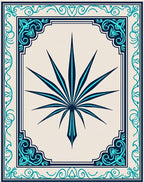 Turquoise Sunburst Geometric Decorative Rug