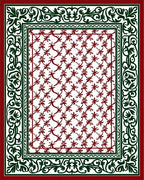 Trellis Border Floral Medallion Design Rug