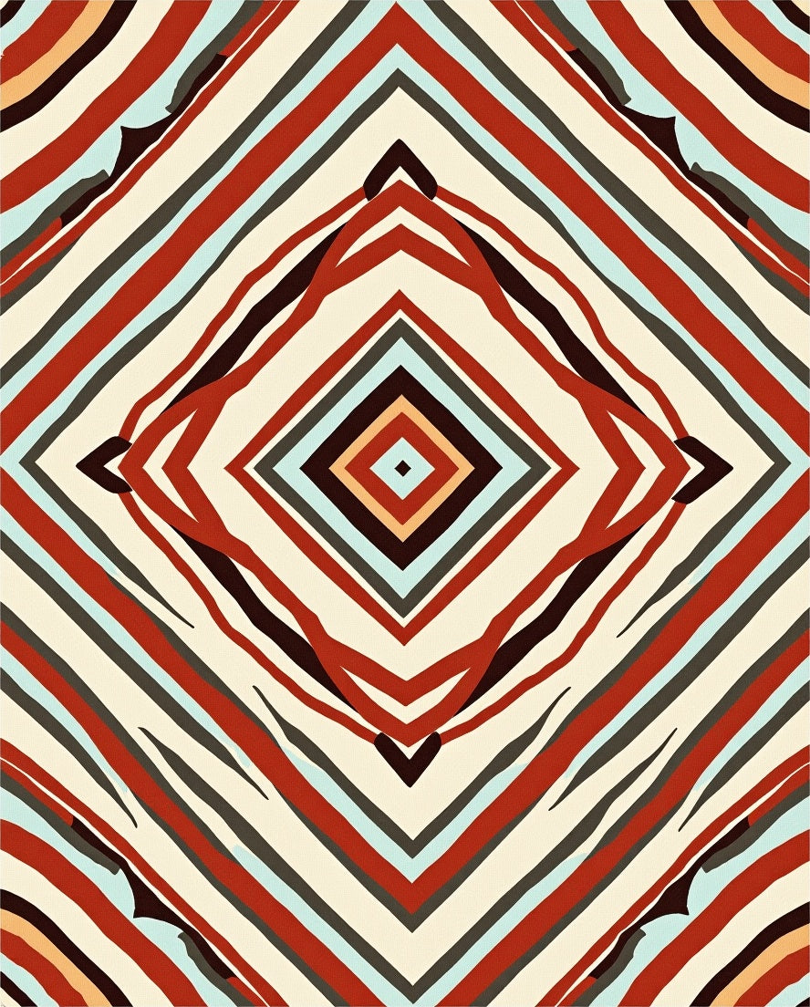 Abstract Diamond Geometric Pattern Rug