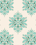 Aqua Floral Mandala Pattern Rug