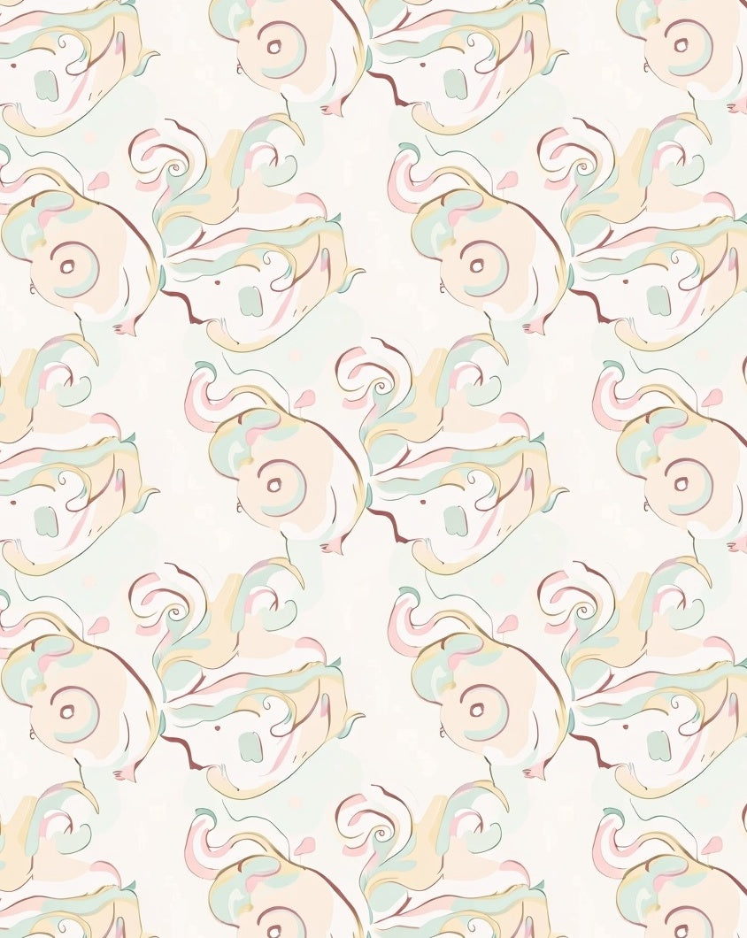 Pastel Whimsical Swirls Pattern Rug