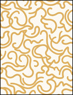 Abstract Golden Swirls Pattern Rug