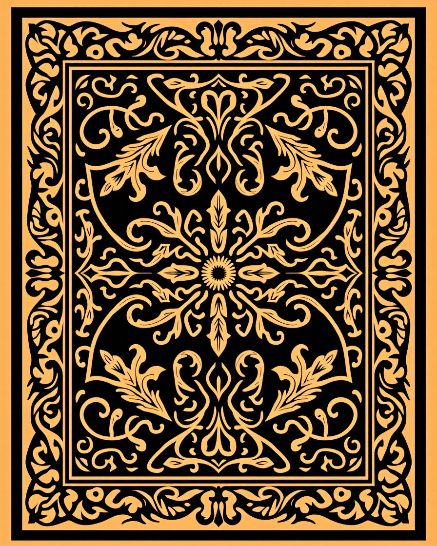 Mandala And Scrollwork Art Design Rug