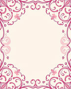 Elegant Pink Swirl Floral Design Rug