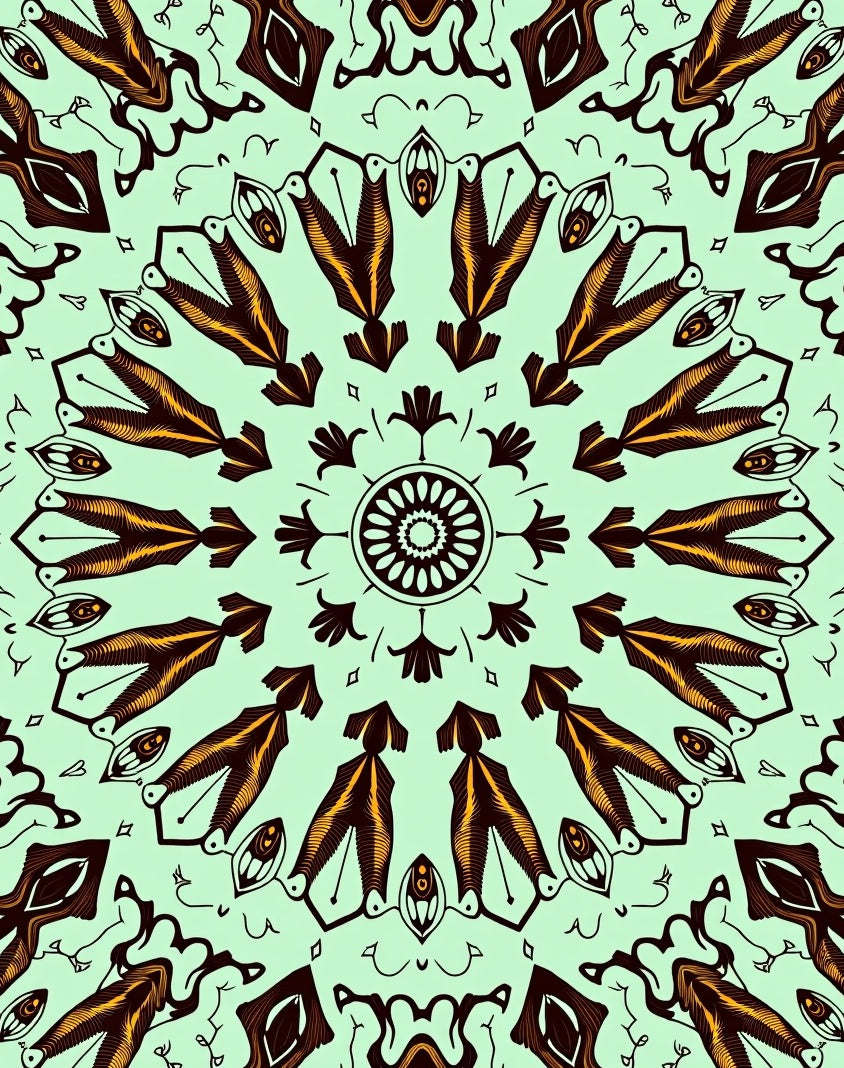 Intricate Abstract Mandala Pattern Rug