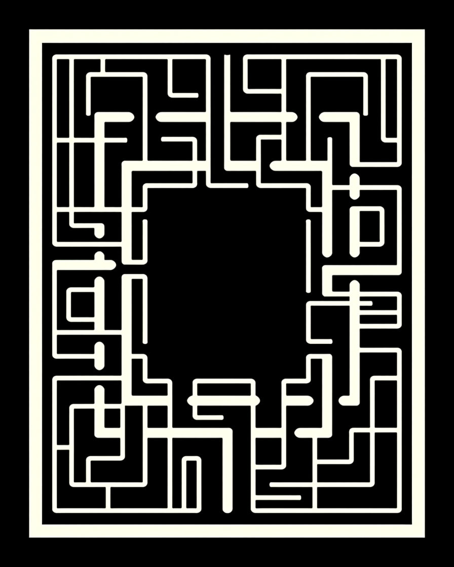 Geometric Maze Pattern Design Rug
