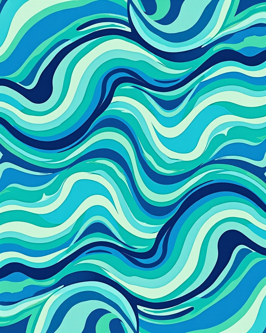Oceanic Swirl Blue and Teal Design Rug