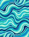 Oceanic Swirl Blue and Teal Design Rug