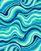 Oceanic Swirl Blue and Teal Design Rug
